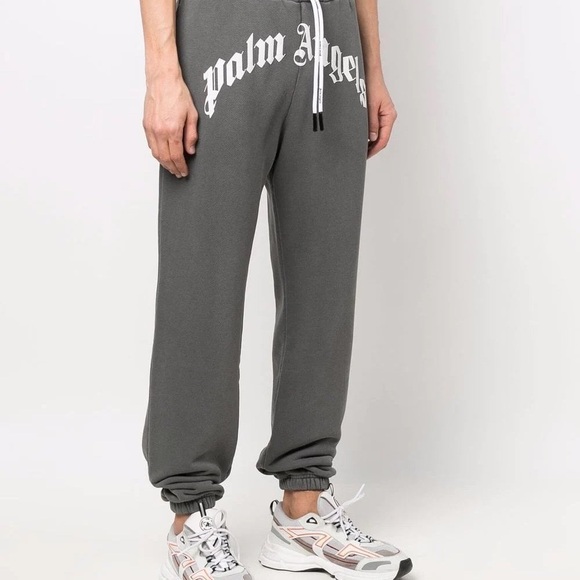 Palm Angels Gray Sweatpants Size L – Logo Joggers